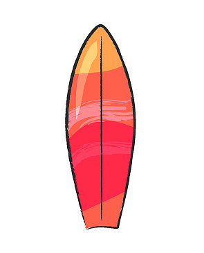 冲浪板孤立在白色海报上图片下载