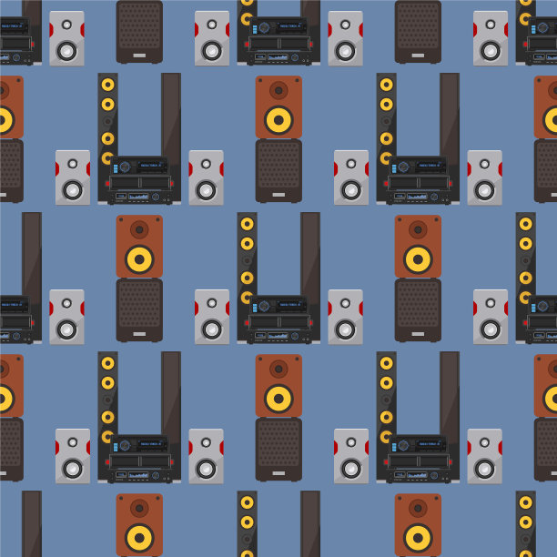 音响系统立体声平坦无缝图片下载