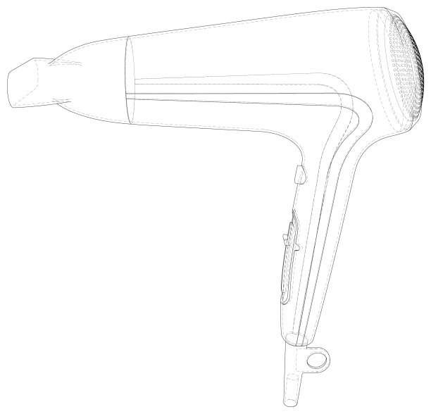 吹风机技术线框图片下载