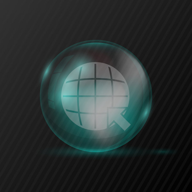 带有地球和箭头符号的透明球体图片下载