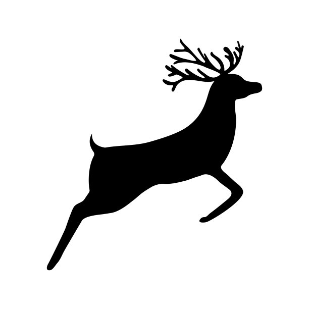 圣诞驯鹿轮廓图片下载