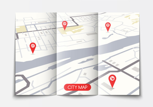 开放纸质城市地图图片下载