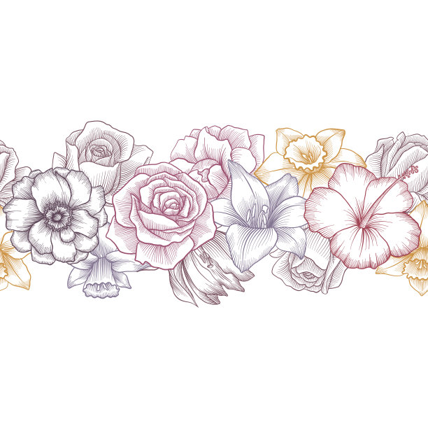 复古印花无缝图案图片下载