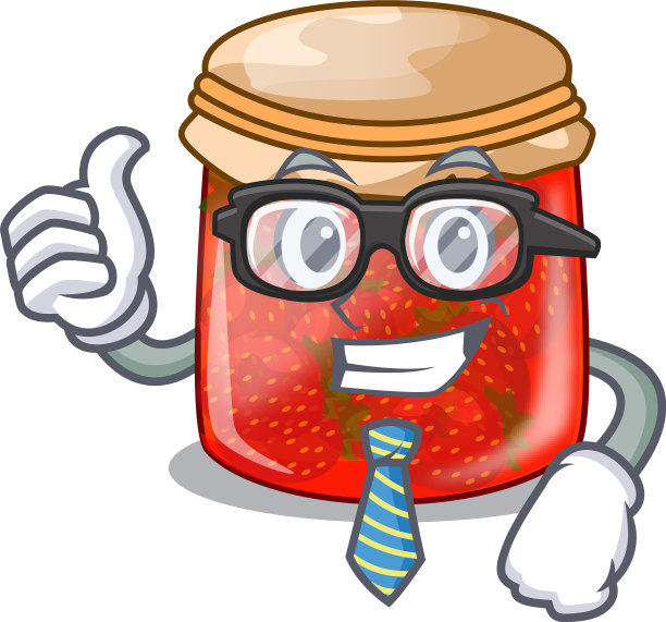 商人草莓果酱在玻璃罐中图片下载
