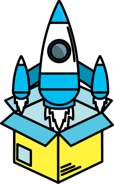 带科技火箭的盒子外面图片下载