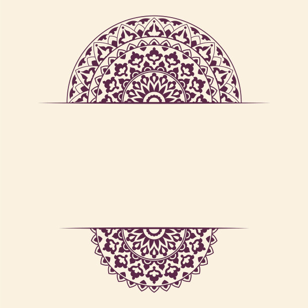 邀请卡与圆形印度装饰图片下载