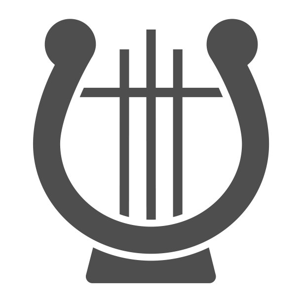 里拉符号图标，音乐和古代竖琴标志图片下载