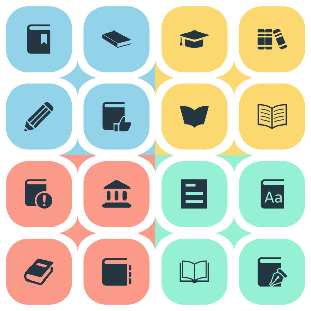 一套简单的书图标图片下载