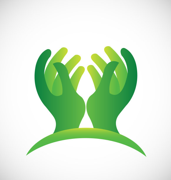 希望之手图标绿色象征图片下载