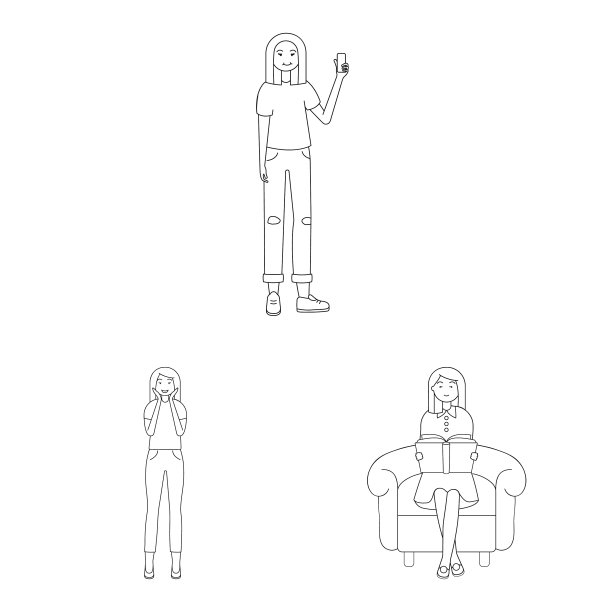 设计姿态和情绪的图标集图片下载