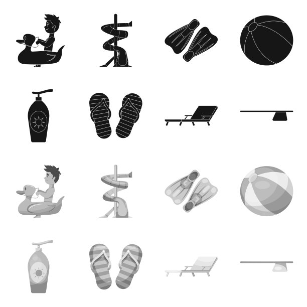 游泳池和游泳图标图片下载