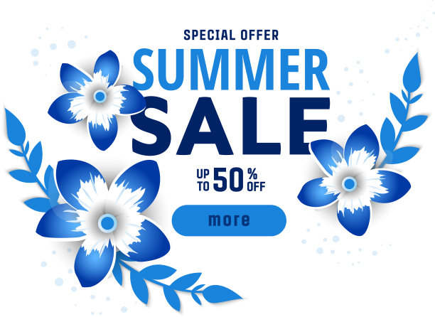 夏季销售设计与鲜花图片下载