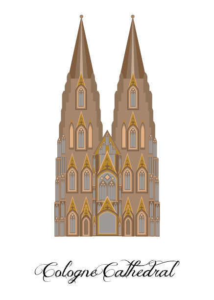 地标是科隆大教堂图片下载