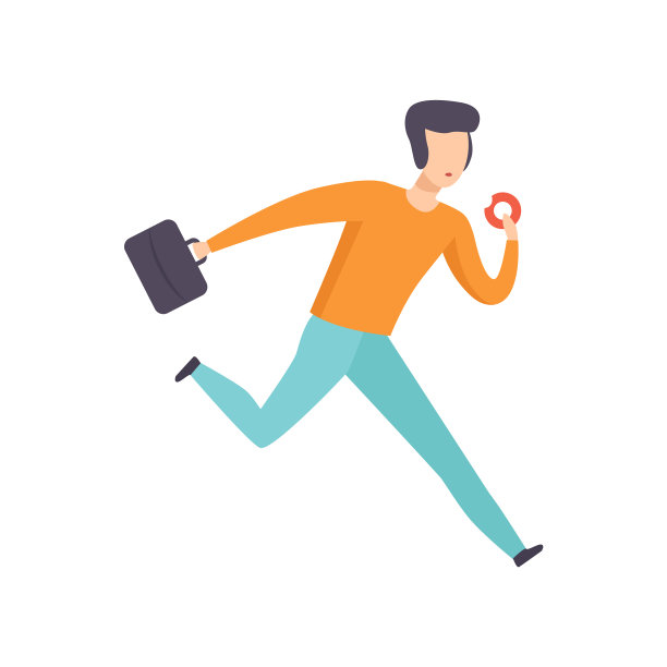 穿着便服的男人拿着公文包跑着图片下载