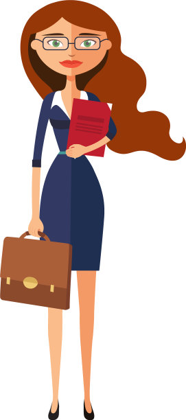 戴眼镜的商业女人办公室职员图片下载