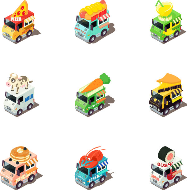 自动食物图标设置等距样式图片下载