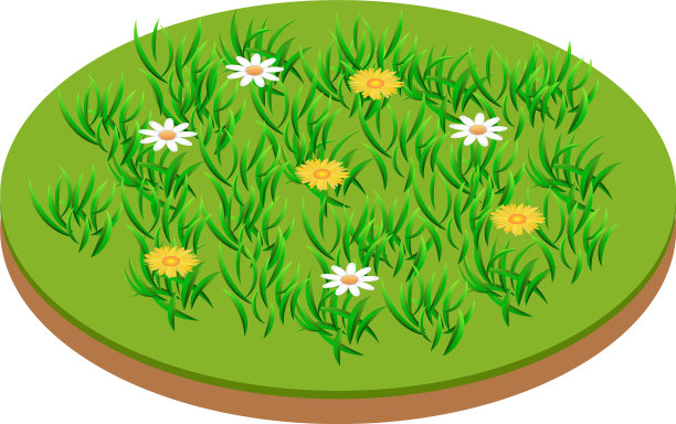 草地图标等距风格图片下载