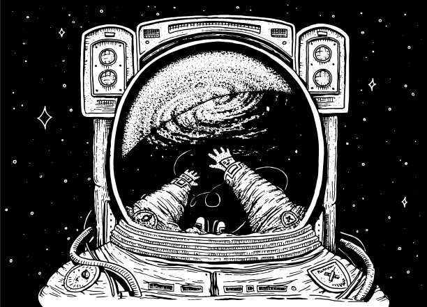 宇航员宇航员翱翔于天文星系图片下载