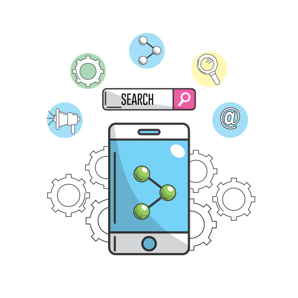 智能手机与共享图标公司信息图片下载