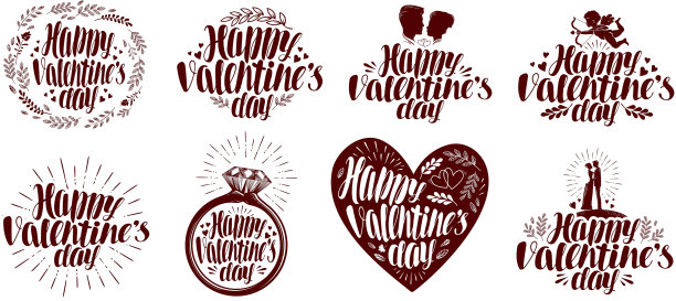 情人节快乐标签设置假日图标或图片下载