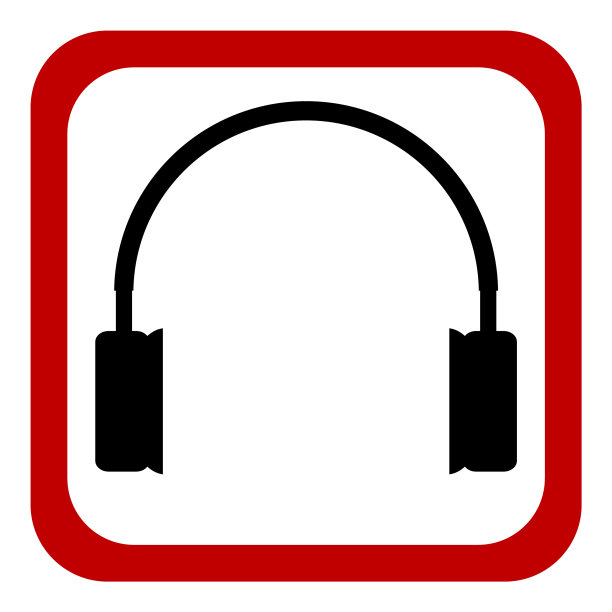 禁止标志耳机上白色图片下载