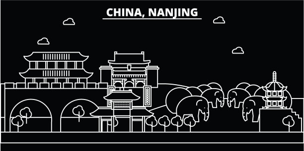 南京剪影天际线中国-南京图片下载
