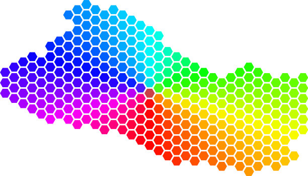 频谱六边形萨尔瓦多地图图片下载