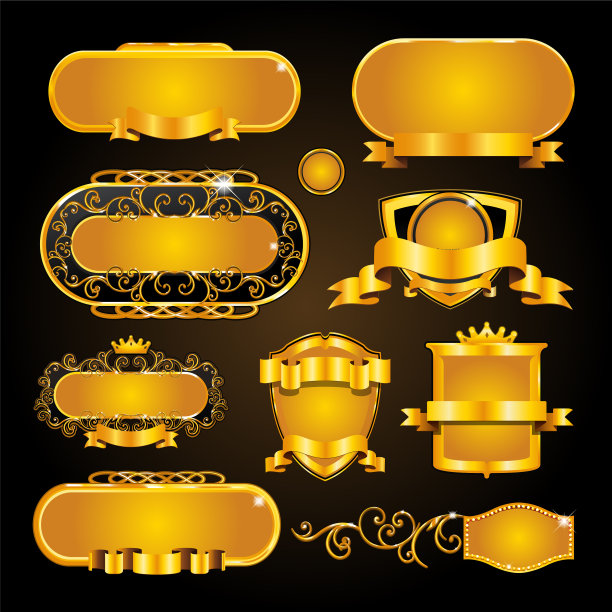 复古的金色框架上的黑色背景图片下载