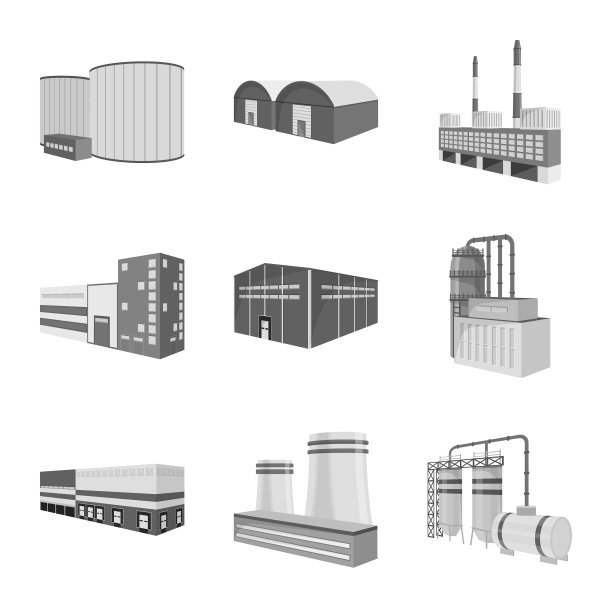 设计商业和建筑图标集图片下载
