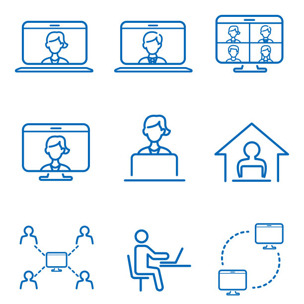 使用平面工作图标在家工作图片下载