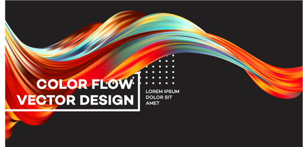 现代彩色流动海报波浪液体形状中图片下载