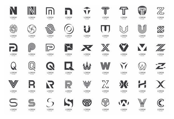 抽象的标志集合与字母图片下载