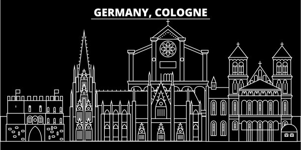 科隆剪影天际线德国-科隆图片下载