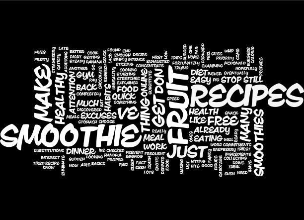 水果奶昔食谱文字背景字云图片下载