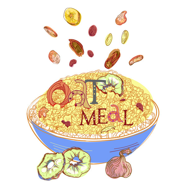 燕麦和脱水水果图片下载