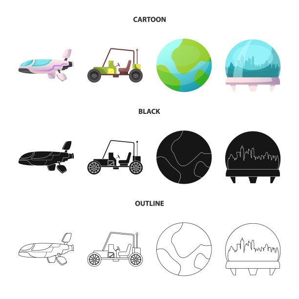 火星和太空标志集图片下载