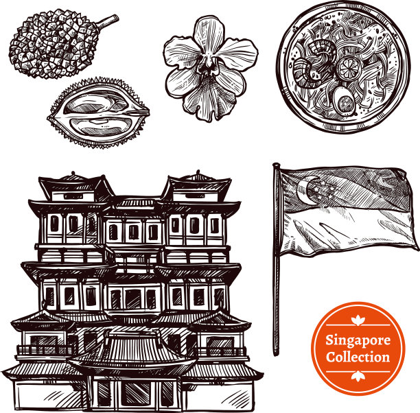 新加坡手绘素描集图片下载