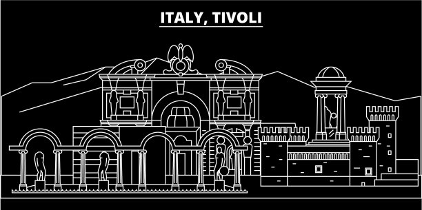 Tivoli轮廓天际线意大利- Tivoli图片下载