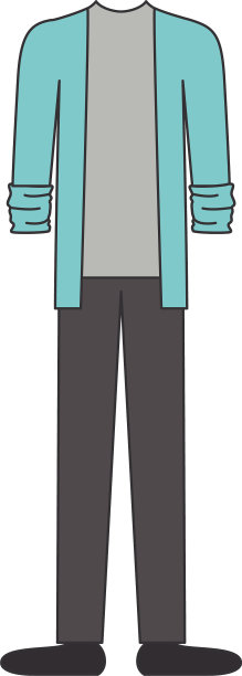 男士服装搭配运动夹克和灰色长裤图片下载