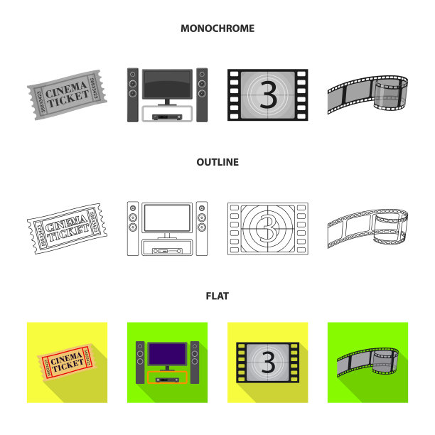 孤立对象电视和拍摄符号图片下载