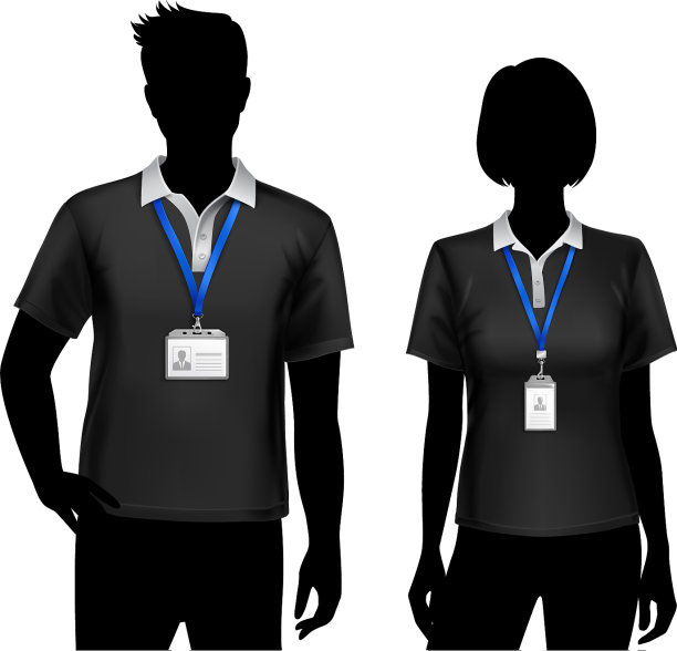 员工剪影身份证徽章图片下载