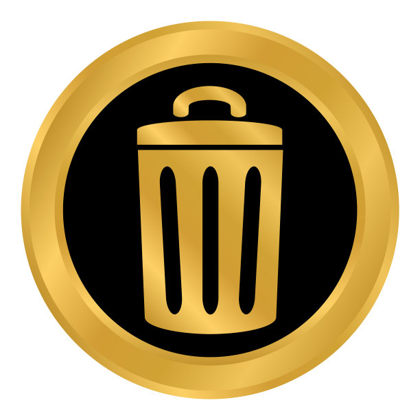 白色的垃圾按钮图片下载