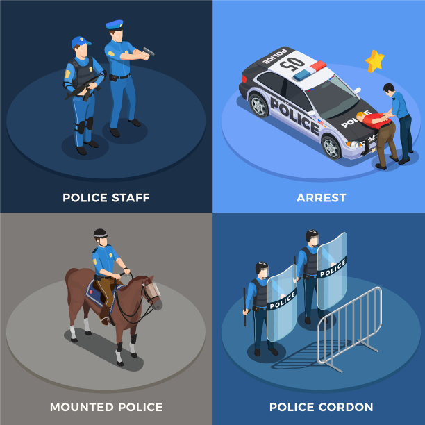 警察概念图标集图片下载
