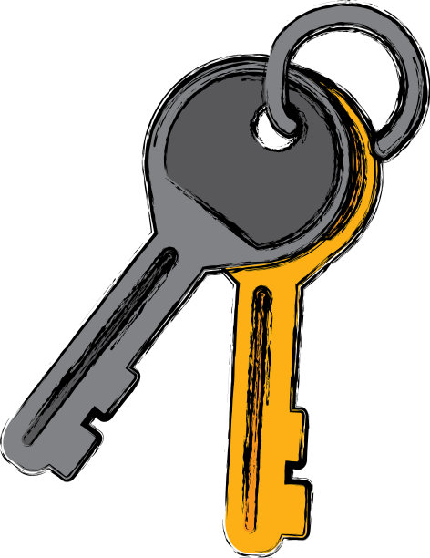 门钥匙孤立图片下载