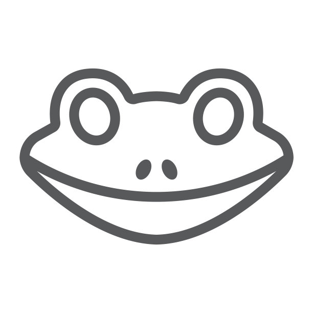 青蛙线条图标，动物园两栖动物标志图片下载