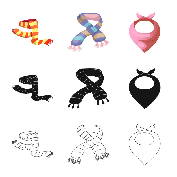 孤立的对象围巾和围巾标志图片下载