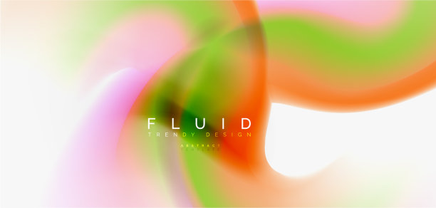 颜色流动波浪时尚液体设计模板图片下载