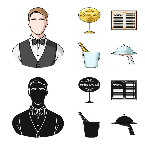 侍者预定招牌菜单上的冰香槟图片下载