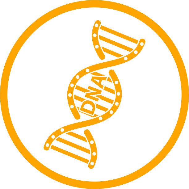 DNA遗传基因标志医疗健康橙色图标图片下载