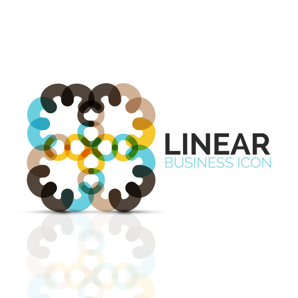 抽象的花或星形线形细线图标图片下载